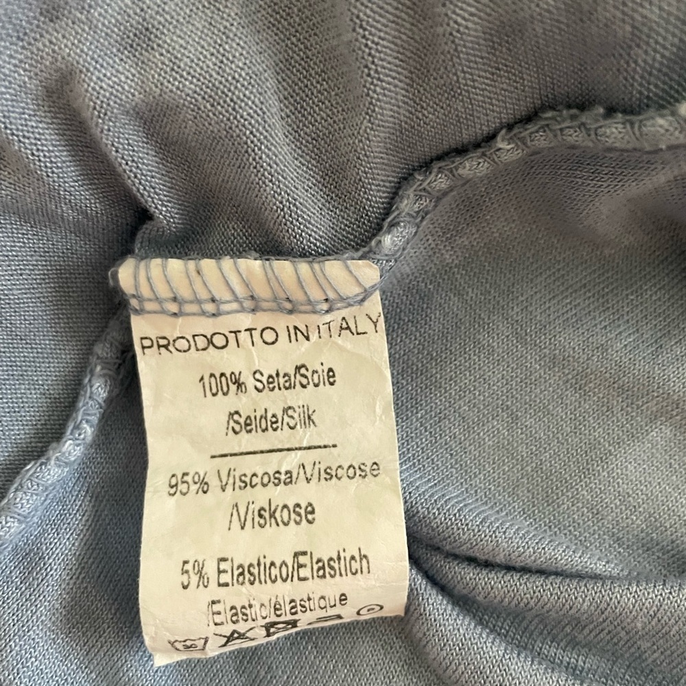 Tina Stephens Dress, Size M (Unmarked), Baby Blue Polka-Dot, 100% Silk. - Picture 6 of 8